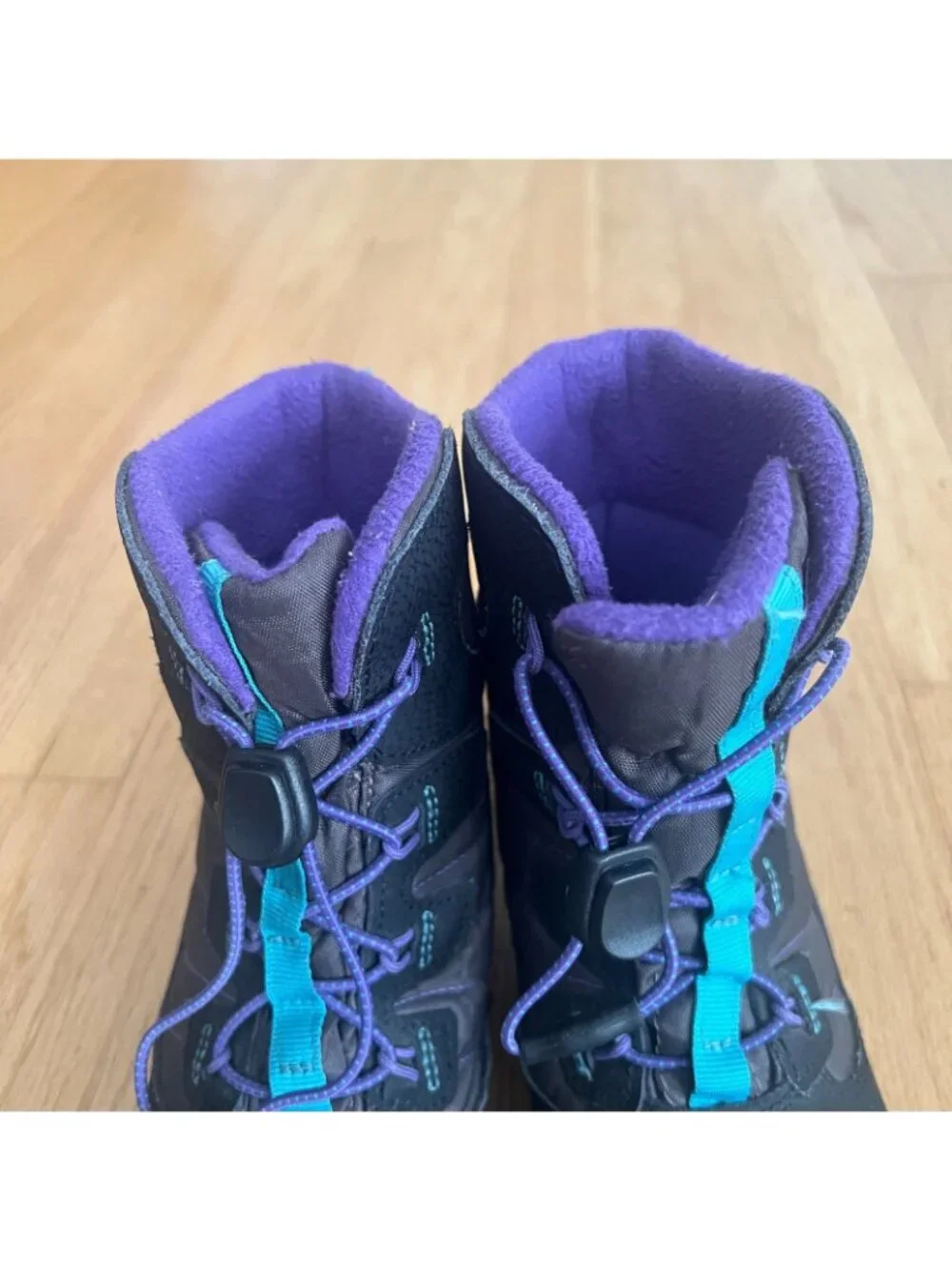 Merrell Kids Snow Bank Black Purple Waterproof Winter Boots Youth Size 1